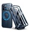 Dexnor for iPhone 15 Pro Max Case with Slide Camera Cover Adjustable Kickstand Builtin Screen Protector Magnetic Rugged Shockproof Bumper Cases HeavyDuty Magnetic Protective CoverNavy Blue