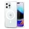Svanove for iPhone 16 Pro Max Clear Case Magnetic Rectangle Edge Compatible with Magsafe Transparent Girly Trendy Y2k Desiner Unique Phone Case for Women Thin Slim Silicone Chic Cover Clear