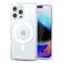 Svanove for iPhone 16 Pro Max Clear Case Magnetic Rectangle Edge Compatible with Magsafe Transparent Girly Trendy Y2k Desiner Unique Phone Case for Women Thin Slim Silicone Chic Cover Clear