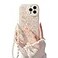 Fycyko Compatible with iPhone 14 Pro Case Cover Cute WomenBear Love Heart Pattern with Pearl Strap Bracelet Chain Sparkly Phone Case Camera Protect