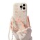 Fycyko Compatible with iPhone 14 Pro Case Cover Cute WomenBear Love Heart Pattern with Pearl Strap Bracelet Chain Sparkly Phone Case Camera Protect