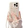 Fycyko Compatible with iPhone 14 Pro Case Cover Cute WomenBear Love Heart Pattern with Pearl Strap Bracelet Chain Sparkly Phone Case Camera Protect