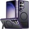 MALEWOLF Stand for Samsung Galaxy S25 Ultra Case Magnetic Phone Case Compatible with MagSafe AntiSlip Grip Slim Translucent Cover Rugged Drop Protection Dark Purple