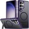 MALEWOLF Stand for Samsung Galaxy S25 Ultra Case Magnetic Phone Case Compatible with MagSafe AntiSlip Grip Slim Translucent Cover Rugged Drop Protection Dark Purple