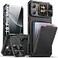 SSLOTSCASE for iPhone 16 Pro Max Case with 2X Screen Protector Card Holder Kickstand Slide Camera Lens Cover Silicone Edge Rugged Heavy Duty Phone Case Cover for iPhone 16 Pro Max 69 Black