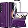Kaiiecal for Samsung Z Fold 4 Cover Hidden KickstandWireless Charging Slim Hinge Phone Stand Case for Galaxy Z Fold 4 5G 2022 Purple