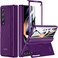 Kaiiecal for Samsung Z Fold 4 Cover Hidden KickstandWireless Charging Slim Hinge Phone Stand Case for Galaxy Z Fold 4 5G 2022 Purple