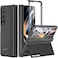 Kaiiecal for Samsung Z Fold 4 Case Hidden Kickstand Wireless Charging Full Body Hinge Protection Slim Case Builtin Screen Protector Phone Stand Case for Galaxy Z Fold4 5G Black