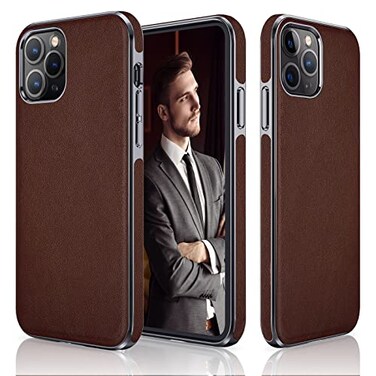 LOHASIC for iPhone 12 Pro Max Case Premium Leather Luxury Business AntiSlip Grip Full Body Shockproof Protective Bumper Cover Men Phone Cases Compatible with iPhone 12 Pro Max 67 inch Maroon