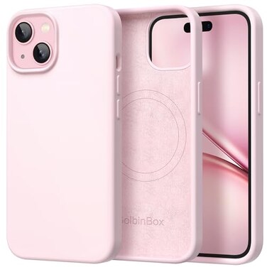 GolbinBox Magnetic for iPhone 15 Case Compatible with MagSafe Soft AntiScratch Microfiber Lining Slim Liquid Silicone Shockproof Protective Phone Case for iPhone 15 61 inch Chalk Pink