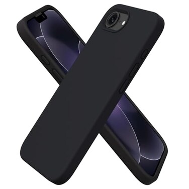 ORNARTO Compatible with iPhone 17e Case and for iPhone 16e Case 61 Liquid Silicone 3 Layers Full Covered Soft Gel Rubber Shockproof Cover Protective Phone Cases for 16e 17eBlack