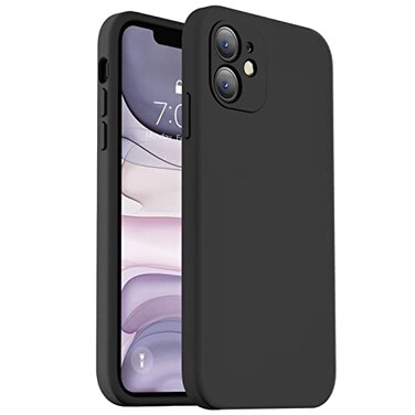 Vooii Compatible with iPhone 11 Case Upgraded Liquid Silicone with Flat Edges Camera Protection Soft AntiScratch Microfiber Lining Phone Case for iPhone 11 61 inch Black