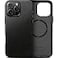 kingflag Genuine Leather Case for iPhone 16 Pro 63 inch Compatible with MagSafe Oil Wax TopGrain Leather Metal Buttons and Camera Bezel Midnight Black