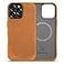 Belemay Compatible with iPhone 16 Pro Max Leather Case Compatible with Magsafe Premium Crazy Horse Leather Vintage Aesthetic Comfort Grip Metal Buttons Camera Bump Frame 69 Tan Brown