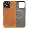 Belemay Compatible with iPhone 16 Pro Max Leather Case Compatible with Magsafe Premium Crazy Horse Leather Vintage Aesthetic Comfort Grip Metal Buttons Camera Bump Frame 69 Tan Brown