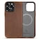 Belemay Compatible with iPhone 13 Pro Max Leather Case MagsafeTop Grain Vintage Crazy Horse LeatherMetal Buttons Camera BezelSlim FitPrecision Crafted Premium Phone Cover 67inchRetro Brown