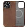 Belemay Compatible with iPhone 13 Pro Max Leather Case MagsafeTop Grain Vintage Crazy Horse LeatherMetal Buttons Camera BezelSlim FitPrecision Crafted Premium Phone Cover 67inchRetro Brown