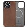 Belemay Compatible with iPhone 14 Pro Max Leather Case with Magsafe Top Grain Vintage Crazy Horse Leather Metal Buttons Camera Bezel Slim Fit Premium Phone Cover 67inchRetro Brown