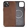 Belemay Compatible with iPhone 13 Leather Case Magsafe Top Grain Vintage Crazy Horse Leather Metal Buttons Camera Bezel Bump Slim Fit Soft Feel Premium Phone Cover 61inch Retro Brown