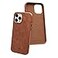 W WILKEN Wilken Leather Slim Phone Case Compatible with iPhone 1212 Pro Compatible with MagSafe Wireless Charging Premium TopGrain Leather Cover with Metal Buttons 1212 Pro Brown