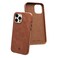 W WILKEN Wilken Leather Slim Phone Case Compatible with iPhone 12 Pro Max Compatible with MagSafe Wireless Charging Premium TopGrain Leather Cover with Metal Buttons 12 Pro Max Brown