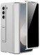 Miimall for Z Fold 6 Case with Privacy Screen Protector Military Grade Drop Protection Builtin Adjustable Kickstand Magnetic Hinge Protection Shockproof Phone Case for Galaxy Z Fold 6 5G Silver