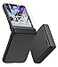 MAKAVO for Motorola Razr 2024 Case Builtin Outer Screen Protector Hinge Protection Slim Fit Hard Full Body Shockproof Phone Cover for Moto Razr 2024 Black