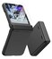 MAKAVO for Motorola Razr 2024 Case Builtin Outer Screen Protector Hinge Protection Slim Fit Hard Full Body Shockproof Phone Cover for Moto Razr 2024 Black