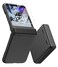 MAKAVO for Motorola Razr 2024 Case Builtin Outer Screen Protector Hinge Protection Slim Fit Hard Full Body Shockproof Phone Cover for Moto Razr 2024 Black