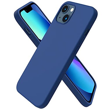 ORNARTO Compatible with iPhone 13 Case 61 Slim Liquid Silicone 3 Layers Full Covered Soft Gel Rubber Phone Case Protective Cover 61 InchRoyal Blue