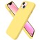 ORNARTO Compatible with iPhone 13 Case 61 Slim Liquid Silicone 3 Layers Full Covered Soft Gel Rubber Phone Case Protective Cover 61 InchLemon Yellow