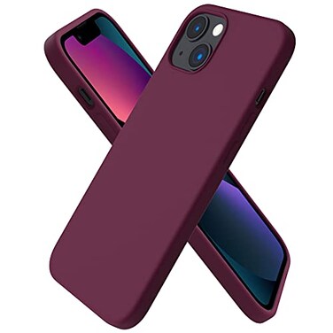 ORNARTO Compatible with iPhone 13 Case 61 Slim Liquid Silicone 3 Layers Full Covered Soft Gel Rubber Phone Case Protective Cover 61 InchWineRed