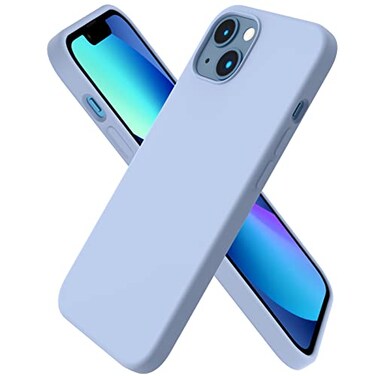 ORNARTO Compatible with iPhone 13 Case 61 Slim Liquid Silicone 3 Layers Full Covered Soft Gel Rubber Phone Case Protective Cover 61 InchSierra Blue