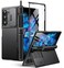 BERFY for Z Fold 6 Case with Screen Protector Builtin S Pen Holder Slide Camera Cover Hidden Kickstand Full Body Shockproof Slim Phone Case for Samsung Galaxy Z Fold 6 Jet Black
