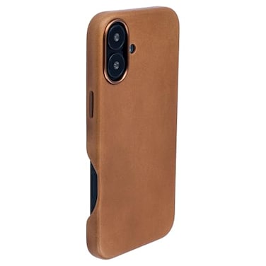 Dockem Genuine Leather Case V2 for iPhone 16 Plus with Full Camera Control Cutout Compatible with MagSafe MSGL Light Brown