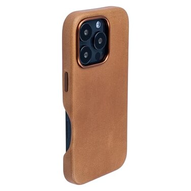 Dockem Genuine Leather Case V2 for iPhone 16 Pro with Full Camera Control Cutout Compatible with MagSafe MSGL Light Brown