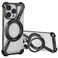 OATSBASF Minimalist Phone Case Compatible with iPhone 16 Pro Max 69 360 Rotation Kickstand Aluminum Metal Frameless Design Bumper Z Case Protective Shock Grade Shell Black