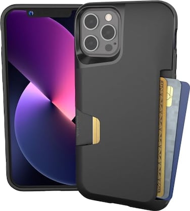 Smartish iPhone 1212 Pro Wallet Case Wallet Slayer Vol 1 Slim Protective Credit Card Holder Drop Tested Hidden Credit Card Slot Cover for Apple iPhone 1212 Pro Black Tie Affair