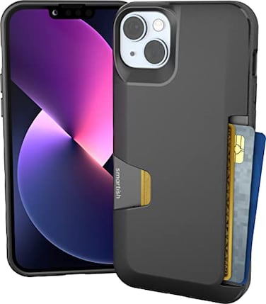 Smartish Wallet Case Wallet Slayer Vol 1 Slim Protective Credit Card Holder Drop Tested Hidden Credit Card Slot Cover for Apple iPhone 14 Plus Black Tie Affair