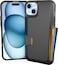 Smartish iPhone 15 Plus Wallet Case Wallet Slayer Vol 1 Slim Protective Credit Card Holder Drop Tested Hidden Credit Card Slot Cover for Apple iPhone 15 Plus Black Tie Affair