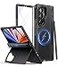 Waldeng for Samsung Galaxy Z Fold 7 Case Compatible with MagSafe Hidden Kickstand 9H Screen Protector S Pen Slot Hinge Protection Shockproof for Z Fold 7 Blackno Pen