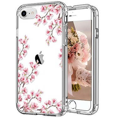 ICEDIO for iPhone SE 2022 SE 2020 CaseiPhone 87 Case with Screen ProtectorClear TPU Cover with Fashion Designs for Girls WomenProtective Phone Cover Nice Florals