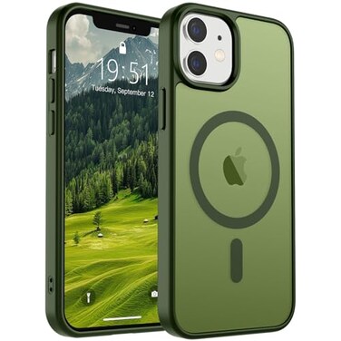 SUPFINE Magnetic for iPhone 12 CaseiPhone 12 Pro Case Compatible with MagSafeMilitary Grade Drop Protection Slim Translucent Matte Shockproof with AntiFingerprint Phone CaseCangling Green