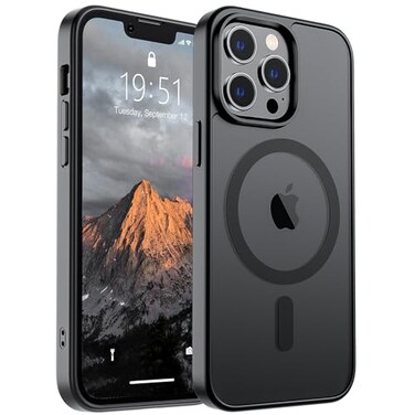 SUPFINE Magnetic for iPhone 13 Pro Case Compatible with MagSafe Military Grade Drop Protection Translucent Matte Shockproof Phone CaseBlack