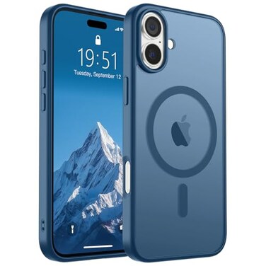 SUPFINE Magnetic for iPhone 16 Plus CaseCompatible with MagSafe Military Grade Drop Protection Slim Translucent Matte Shockproof with AntiFingerprint Phone CaseDeep Blue
