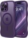 CAPRARO Cute for iPhone 14 Pro Max Case Compatible with MagSafe Curly Wave Edge Full Camera Protection 14 FT Drop Protection Magnetic Phone Case for 14 Pro Max 67 Inch Deep Purple
