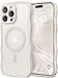 CAPRARO Cute for iPhone 15 Pro Max Case Compatible with MagSafe Curly Wave Edge Full Camera Protection 14 FT Drop Protection Magnetic Phone Case for 15 Pro Max 67 Inch Stone