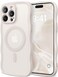 CAPRARO Cute for iPhone 15 Pro Max Case Compatible with MagSafe Curly Wave Edge Full Camera Protection 14 FT Drop Protection Magnetic Phone Case for 15 Pro Max 67 Inch Stone