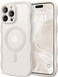 CAPRARO Cute for iPhone 15 Pro Max Case Compatible with MagSafe Curly Wave Edge Full Camera Protection 14 FT Drop Protection Magnetic Phone Case for 15 Pro Max 67 Inch Stone