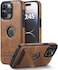 KSELF Leather Case for iPhone 13 Pro Max Case Protective Slim with Kickstand Shockproof Phone Cases Builtin Invisible Stand Compatible with iPhone 13 Pro Max 67 Brown for iPhone 13 Pro max
